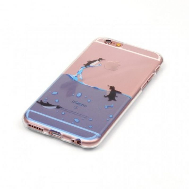 Case iPhone 6 / 6S Transparent Penguin Game