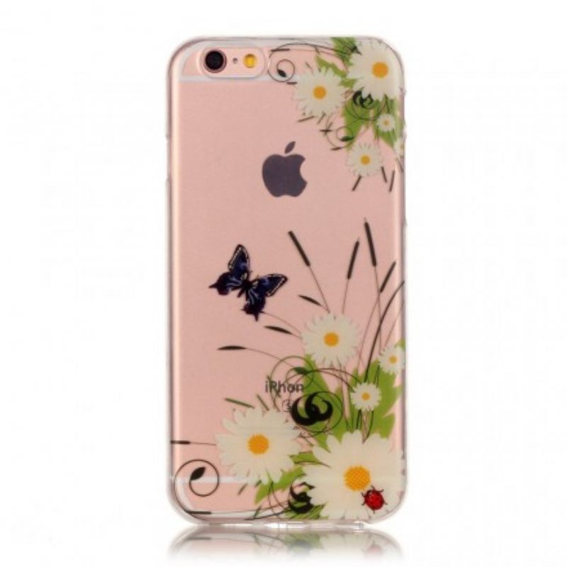 Kuori iPhone 6 / 6S Transparent Pretty Daisies