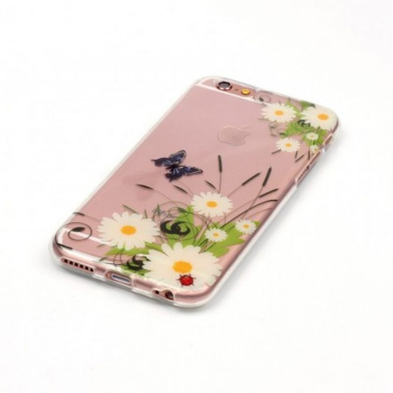 Kuori iPhone 6 / 6S Transparent Pretty Daisies