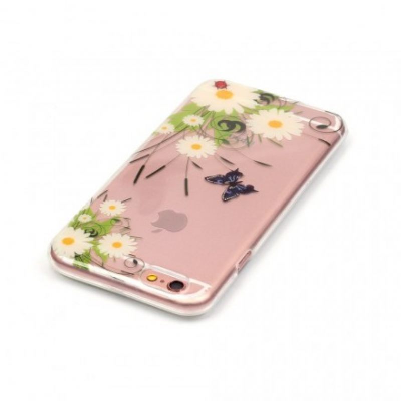 Kuori iPhone 6 / 6S Transparent Pretty Daisies