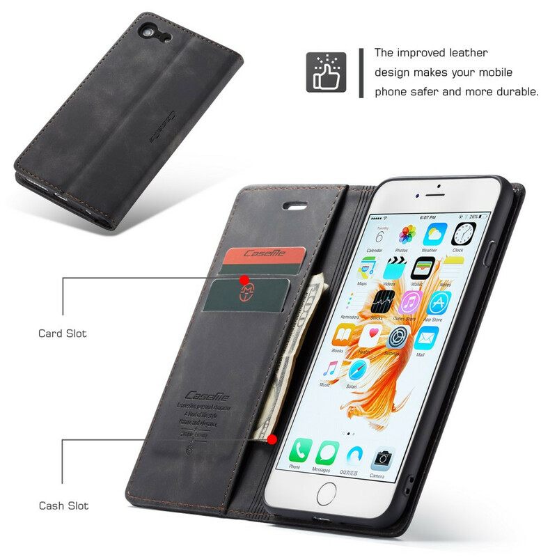 Puhelinkuoret iPhone 6 / 6S Kotelot Flip Caseme Keinonahka