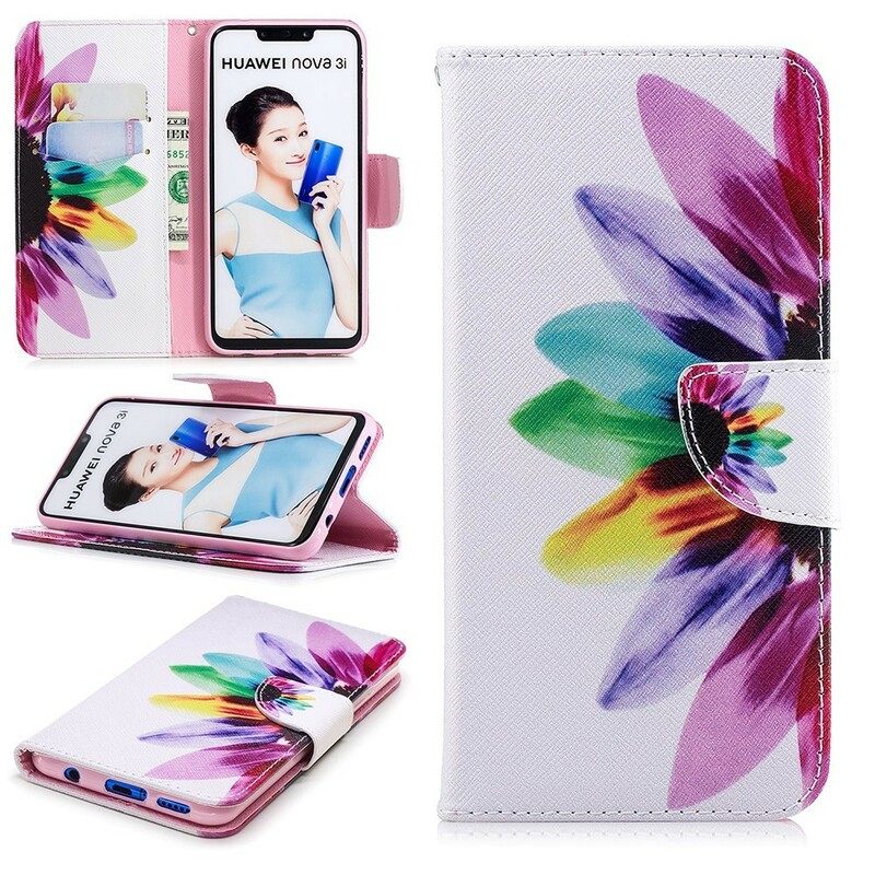 Flip Case Huawei P Smart Plus Flower Watercolour