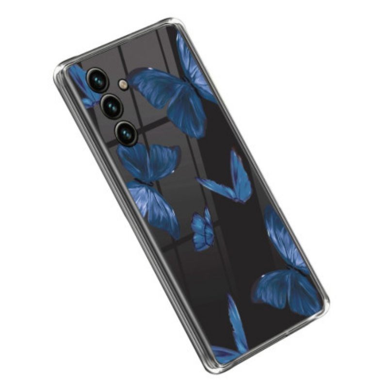 Case Samsung Galaxy A14 / A14 5G Saumattomat Siniset Perhoset