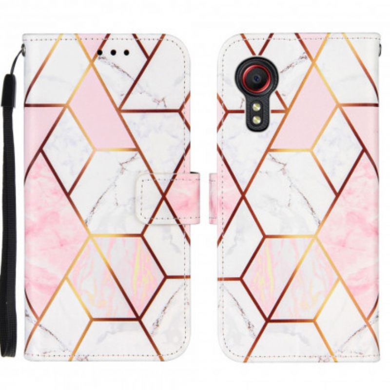 Flip Case Samsung Galaxy XCover 5 Geometrinen Marmori