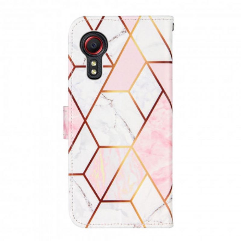 Flip Case Samsung Galaxy XCover 5 Geometrinen Marmori