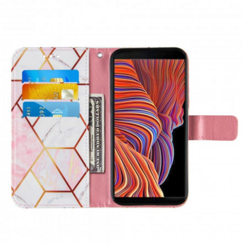 Flip Case Samsung Galaxy XCover 5 Geometrinen Marmori