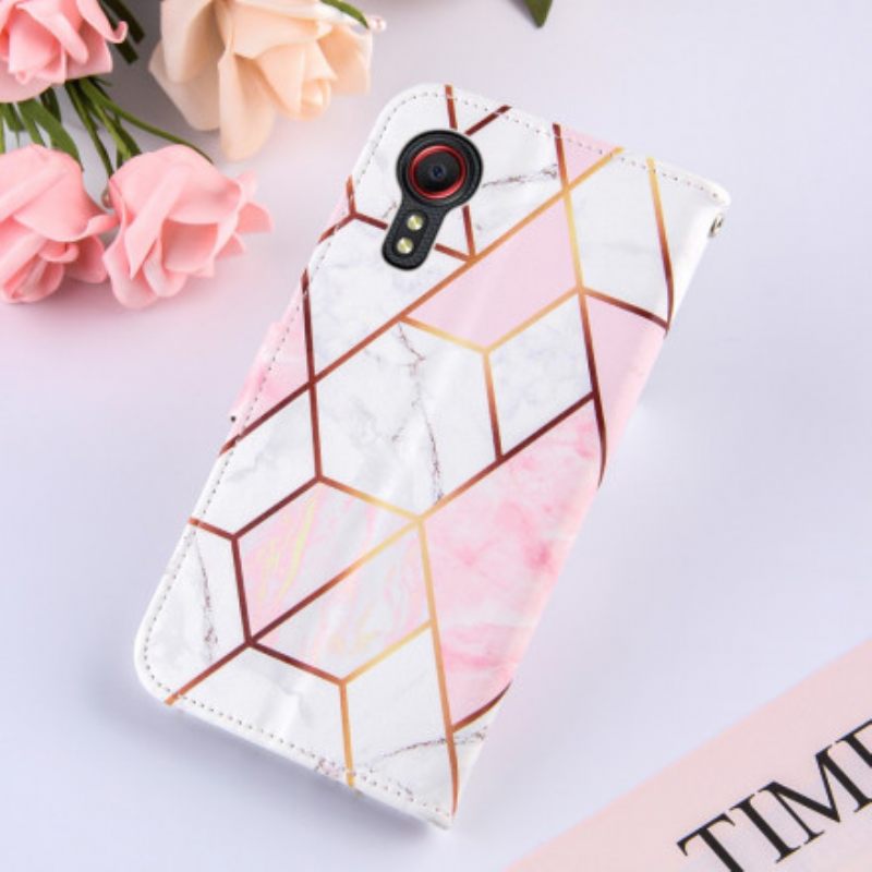 Flip Case Samsung Galaxy XCover 5 Geometrinen Marmori