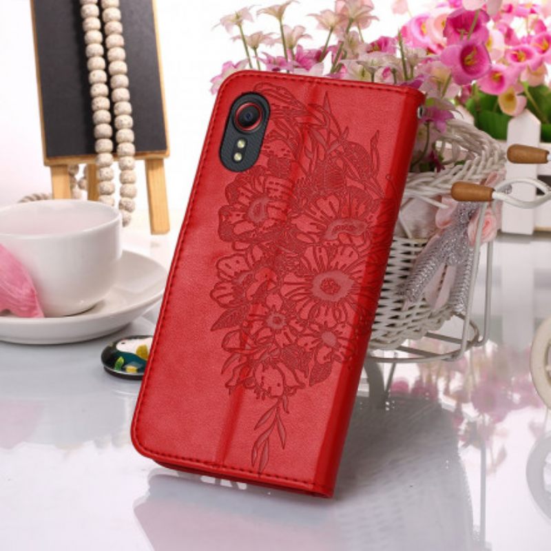 Kotelot Samsung Galaxy XCover 5 Butterfly Design Kaulanauhalla