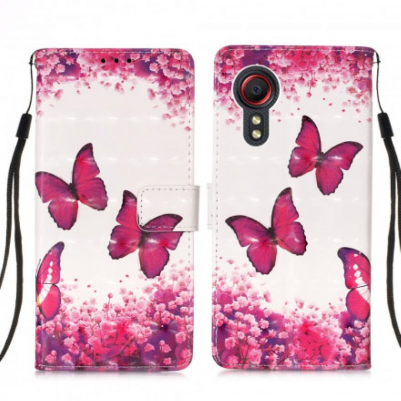 Kotelot Samsung Galaxy XCover 5 Red Butterflies