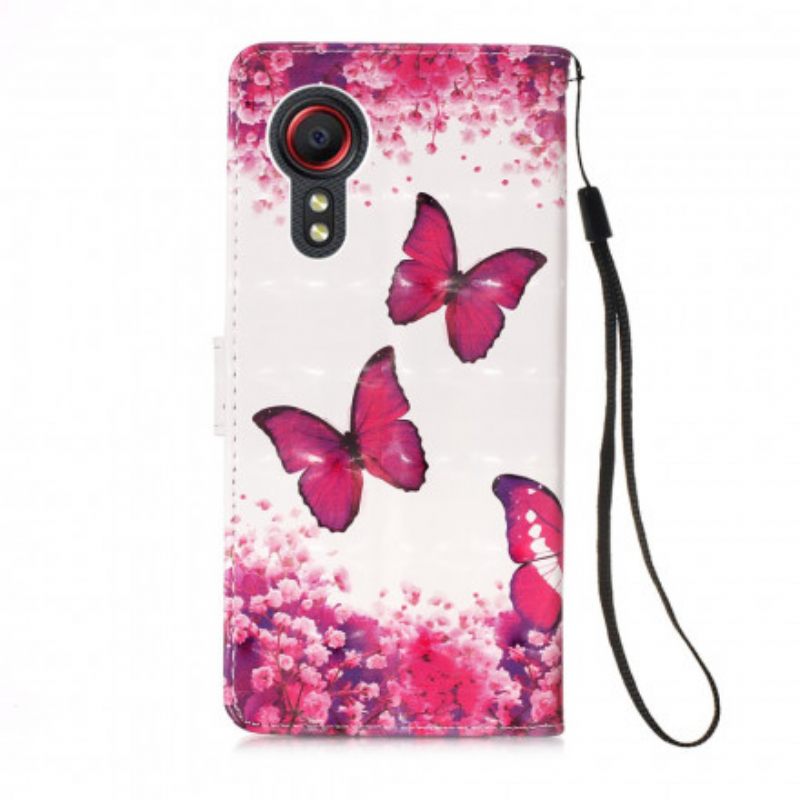 Kotelot Samsung Galaxy XCover 5 Red Butterflies