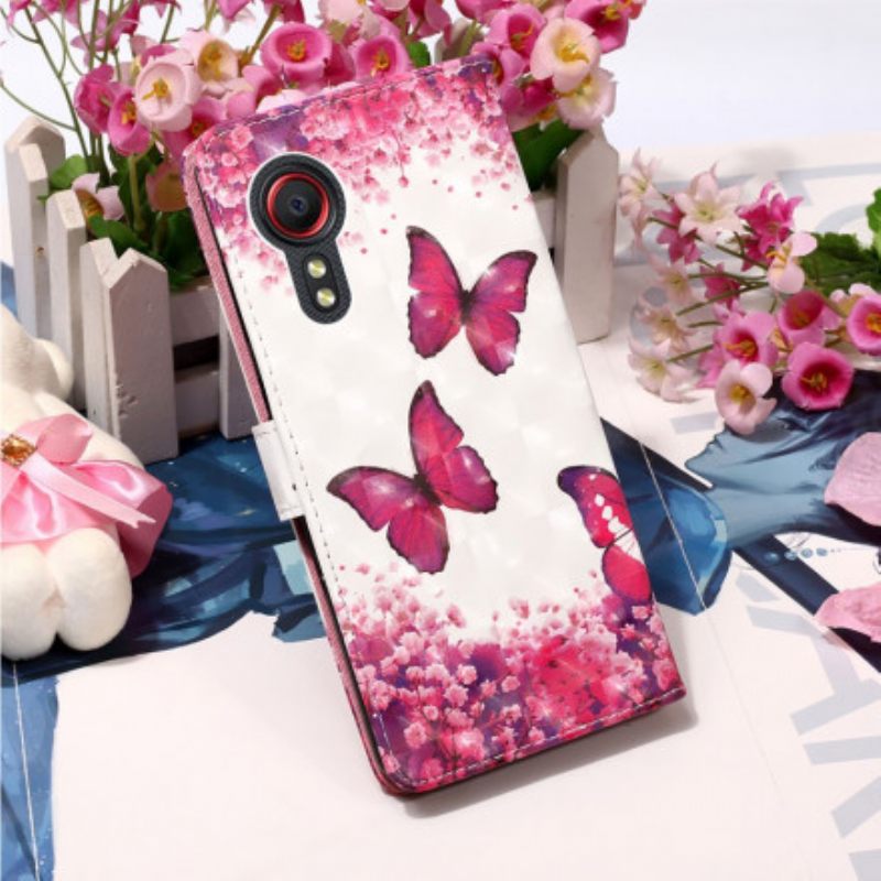 Kotelot Samsung Galaxy XCover 5 Red Butterflies