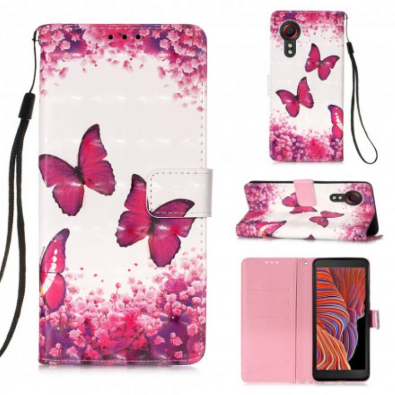 Kotelot Samsung Galaxy XCover 5 Red Butterflies