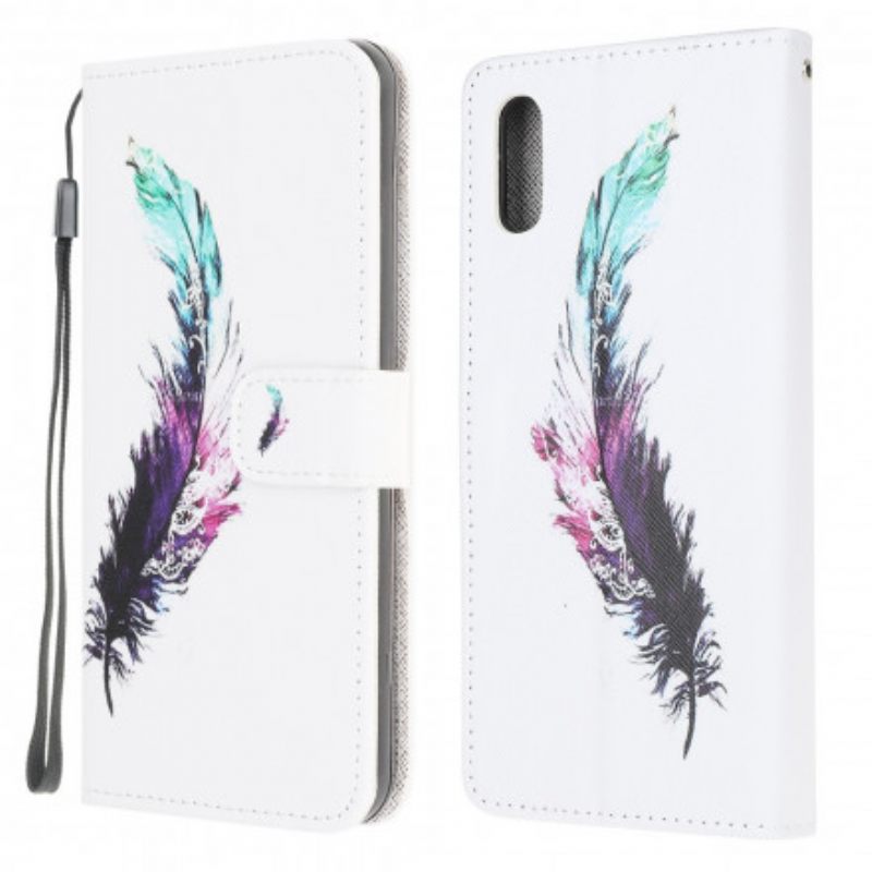 Kotelot Samsung Galaxy XCover 5 Suojaketju Kuori Feather Kaulanauhalla