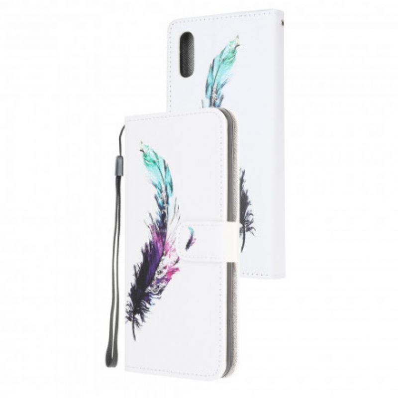 Kotelot Samsung Galaxy XCover 5 Suojaketju Kuori Feather Kaulanauhalla