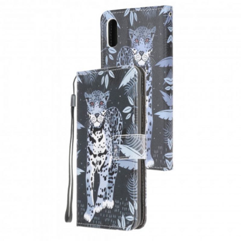 Kotelot Samsung Galaxy XCover 5 Suojaketju Kuori Leopard Hihnalla