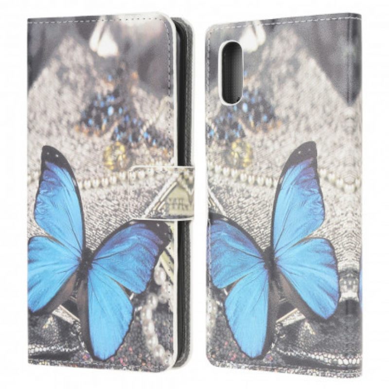 Nahkakotelo Samsung Galaxy XCover 5 Blue Butterfly