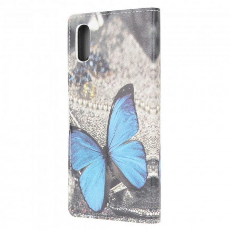 Nahkakotelo Samsung Galaxy XCover 5 Blue Butterfly