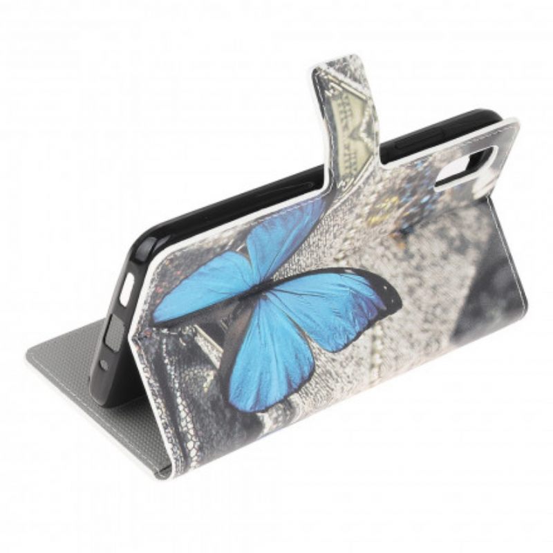 Nahkakotelo Samsung Galaxy XCover 5 Blue Butterfly