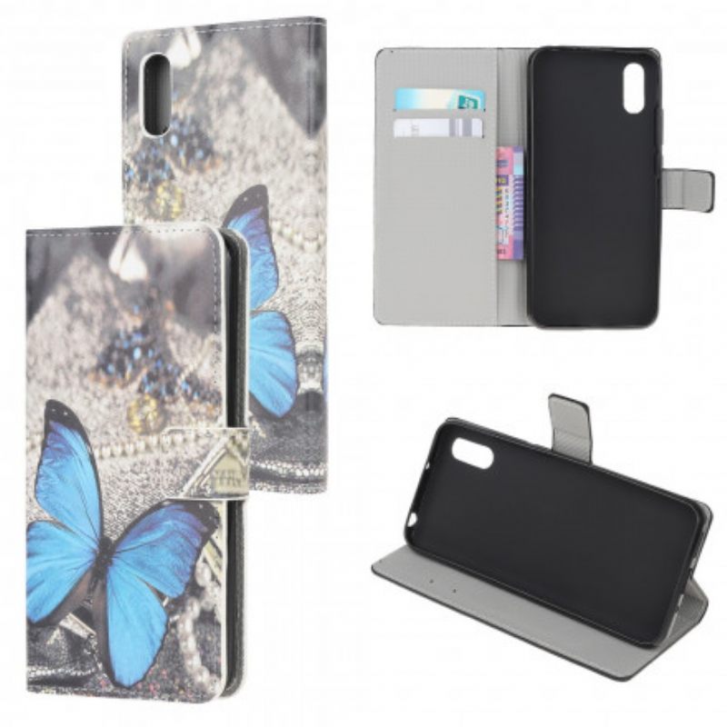 Nahkakotelo Samsung Galaxy XCover 5 Blue Butterfly