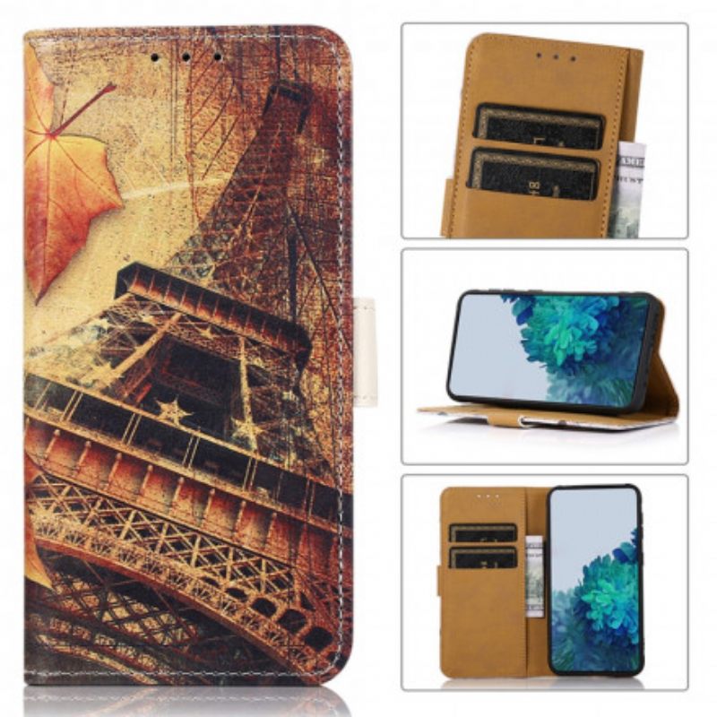 Nahkakotelo Samsung Galaxy XCover 5 Eiffel-torni Syksyllä