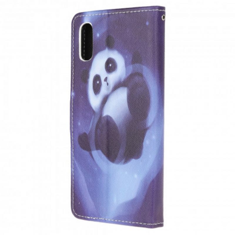 Nahkakotelo Samsung Galaxy XCover 5 Suojaketju Kuori Panda Space Lanyard