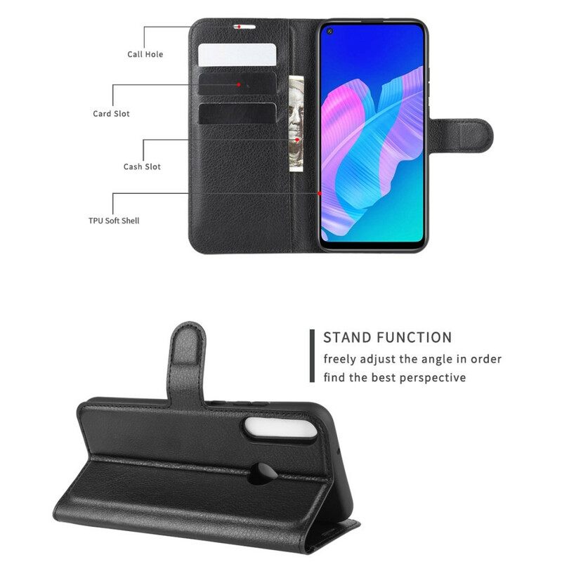 Flip Case Huawei P40 Lite E / Huawei Y7p Classic Litchi Faux Leather