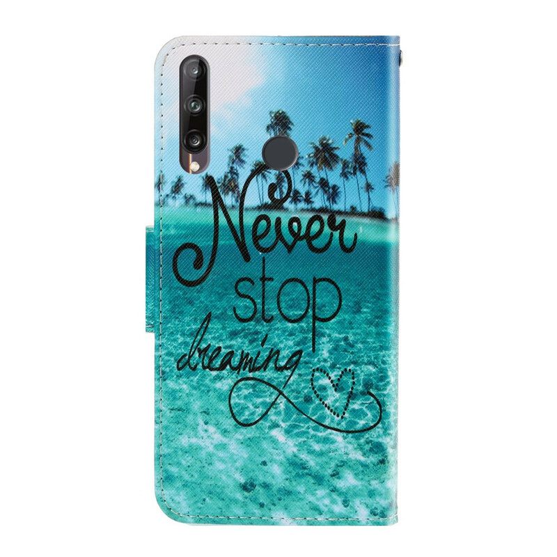 Kotelot Huawei P40 Lite E / Huawei Y7p Suojaketju Kuori Never Stop Dreaming Navy Strappy