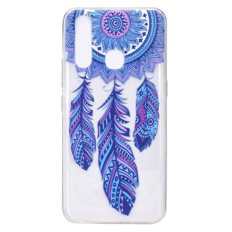 Kuori Huawei P40 Lite E / Huawei Y7p Transparent Dream Catcher Blue Feathers