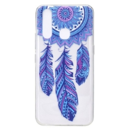 Kuori Huawei P40 Lite E / Huawei Y7p Transparent Dream Catcher Blue Feathers