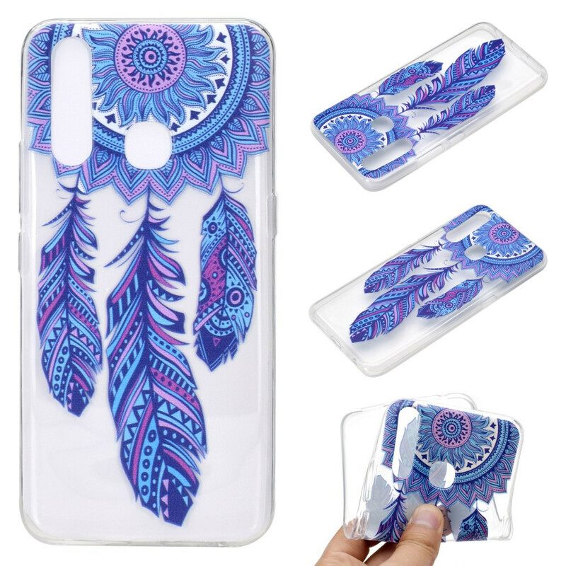 Kuori Huawei P40 Lite E / Huawei Y7p Transparent Dream Catcher Blue Feathers