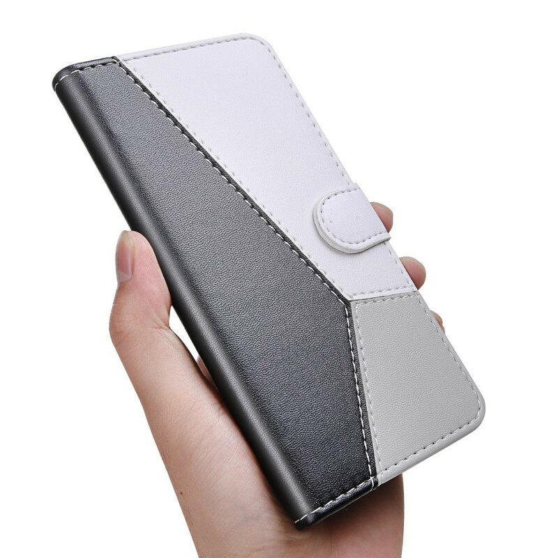 Flip Case Xiaomi Redmi 9 Tricolor Leather Effect