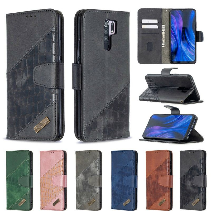 Kotelot Xiaomi Redmi 9 Classic Crocodile Skin Effect