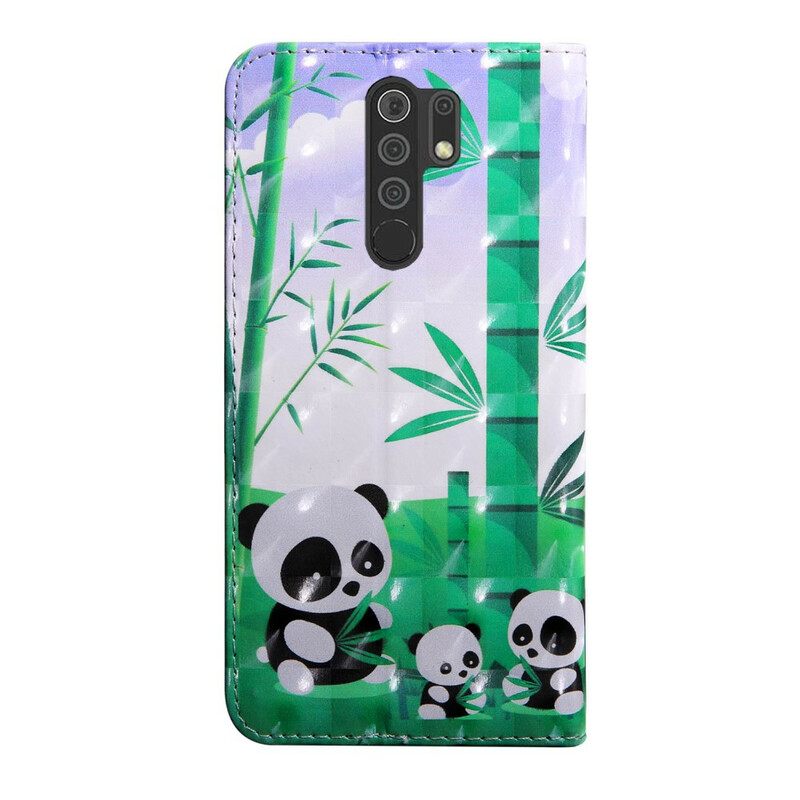 Kotelot Xiaomi Redmi 9 Panda Perhe