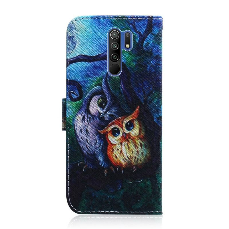 Kotelot Xiaomi Redmi 9 Pöllöjen Maalaus