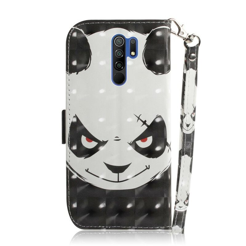 Kotelot Xiaomi Redmi 9 Suojaketju Kuori Angry Panda Lanyardissa