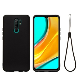 Kuori Xiaomi Redmi 9 Nestemäinen Silikoni Kaulanauhalla