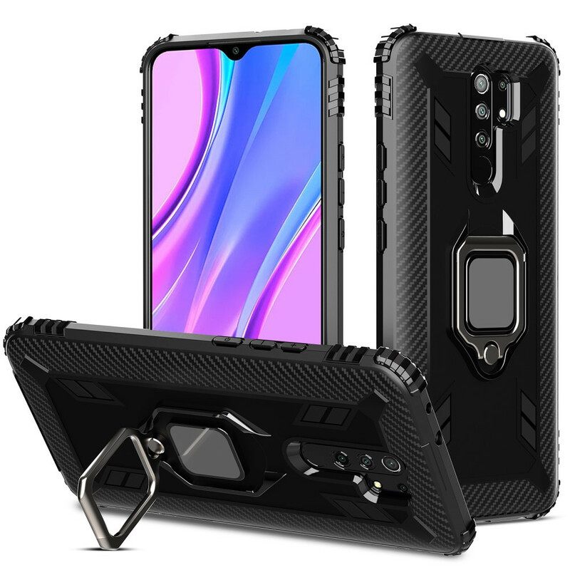 Kuori Xiaomi Redmi 9 Ring Style Carbon Fiber