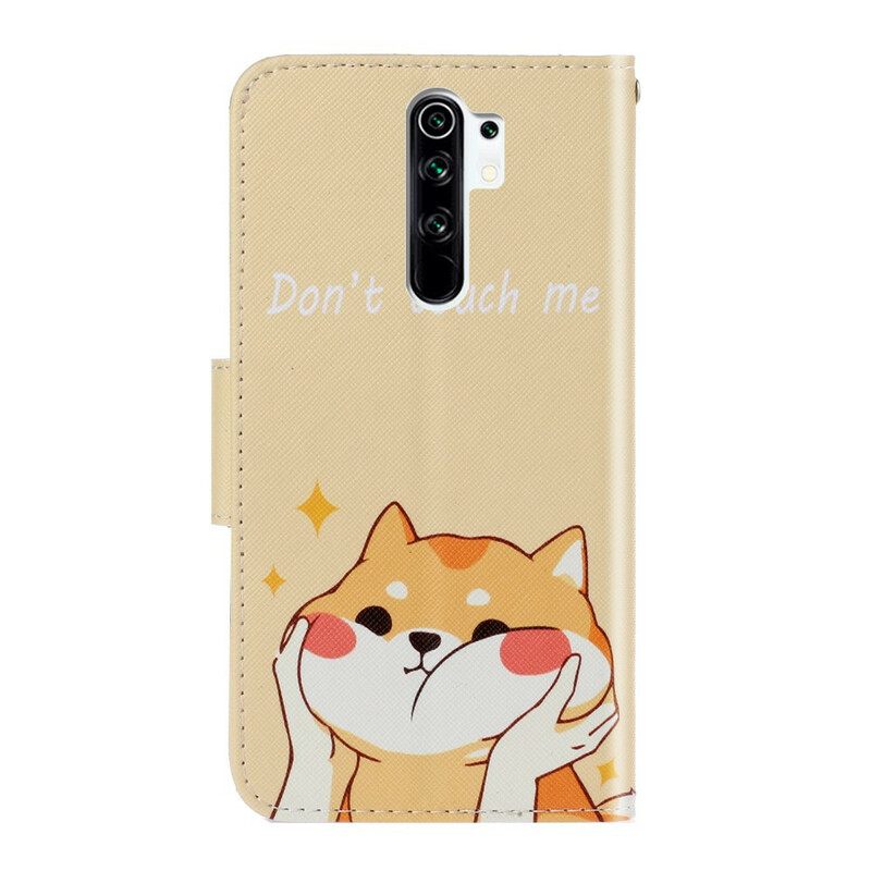 Nahkakotelo Xiaomi Redmi 9 Suojaketju Kuori Cat Don't Touch Me Strappy