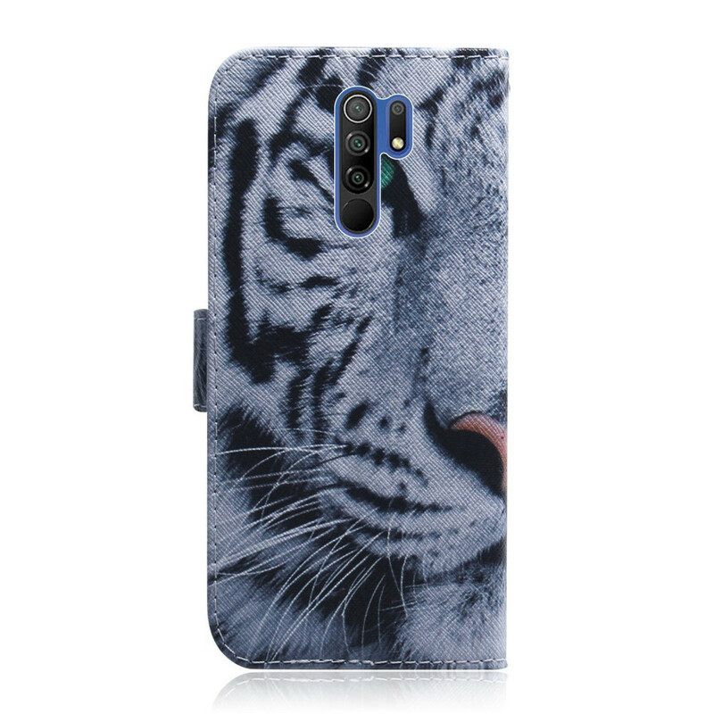 Nahkakotelo Xiaomi Redmi 9 Tiger Face