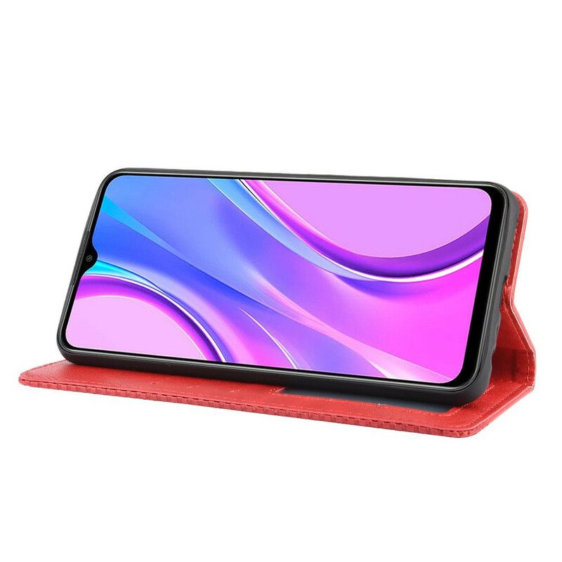 Puhelinkuoret Xiaomi Redmi 9 Kotelot Flip Tyylitelty Vintage-nahkaefekti