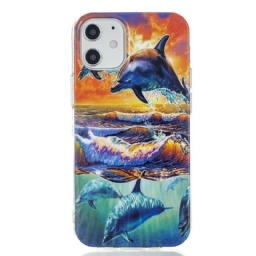 Case iPhone 12 Mini Dolphins Go Free