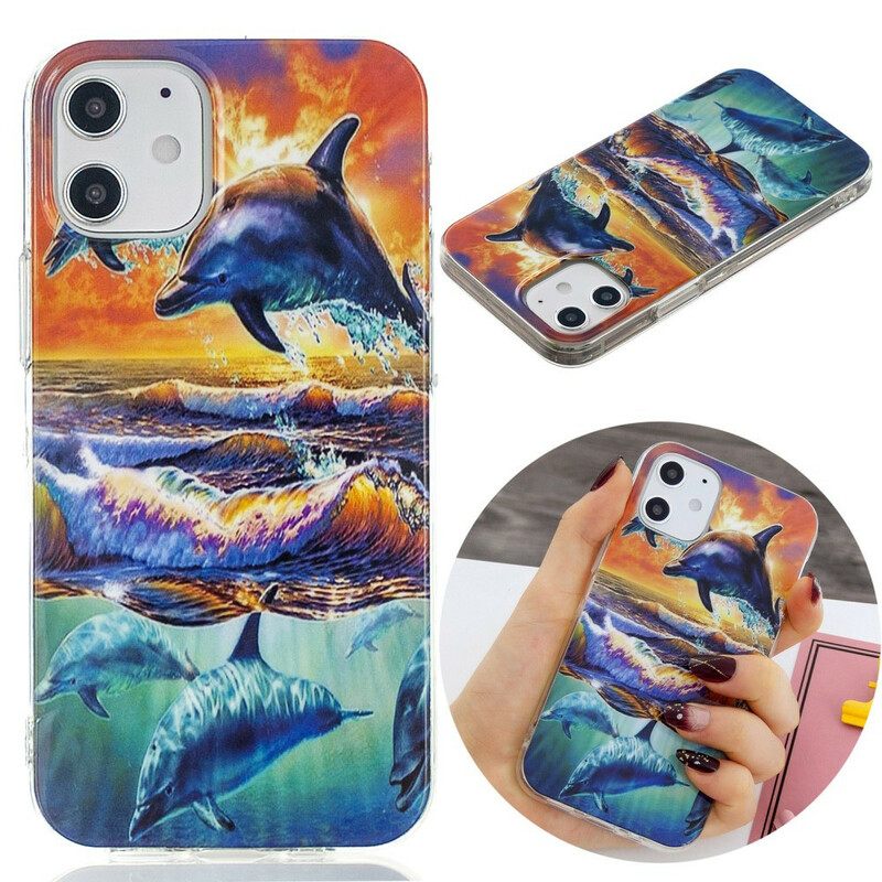 Case iPhone 12 Mini Dolphins Go Free