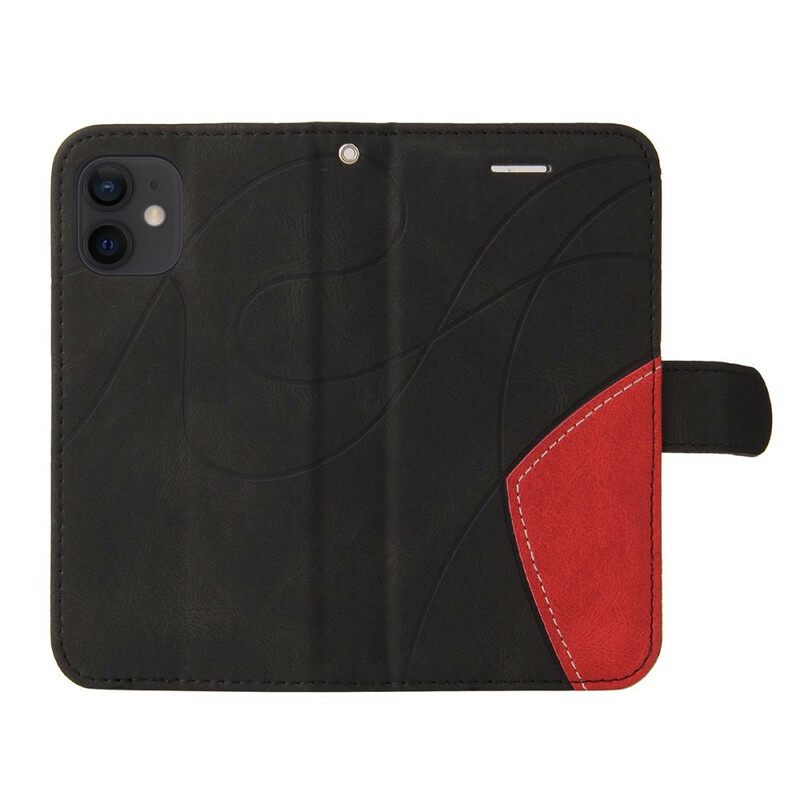 Kotelot iPhone 12 Mini Faux Leather Bicolor Design