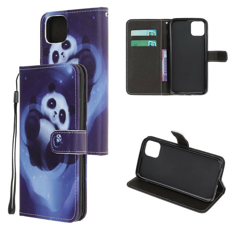 Kotelot iPhone 12 Mini Suojaketju Kuori Panda Space Lanyard