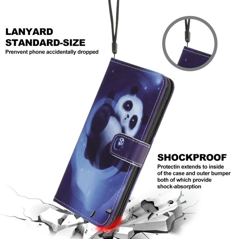 Kotelot iPhone 12 Mini Suojaketju Kuori Panda Space Lanyard