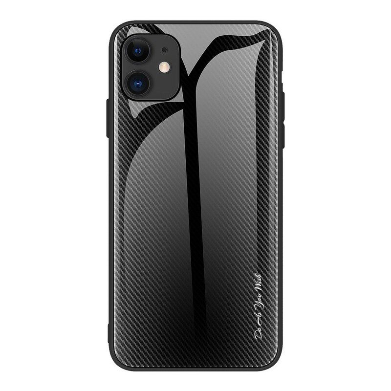 Kuori iPhone 12 Mini Classic Carbon Fiber Karkaistu Lasi