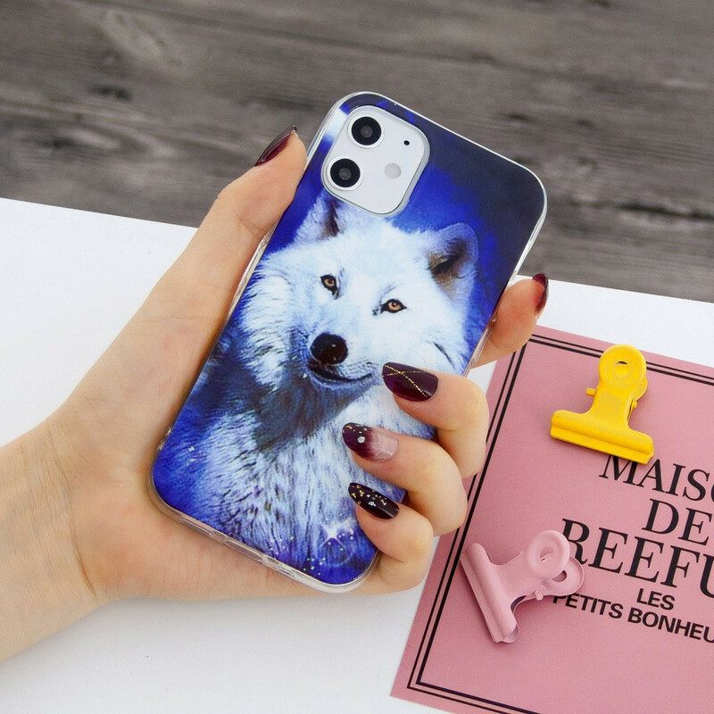 Kuori iPhone 12 Mini Fluorescent Wolf Sarja