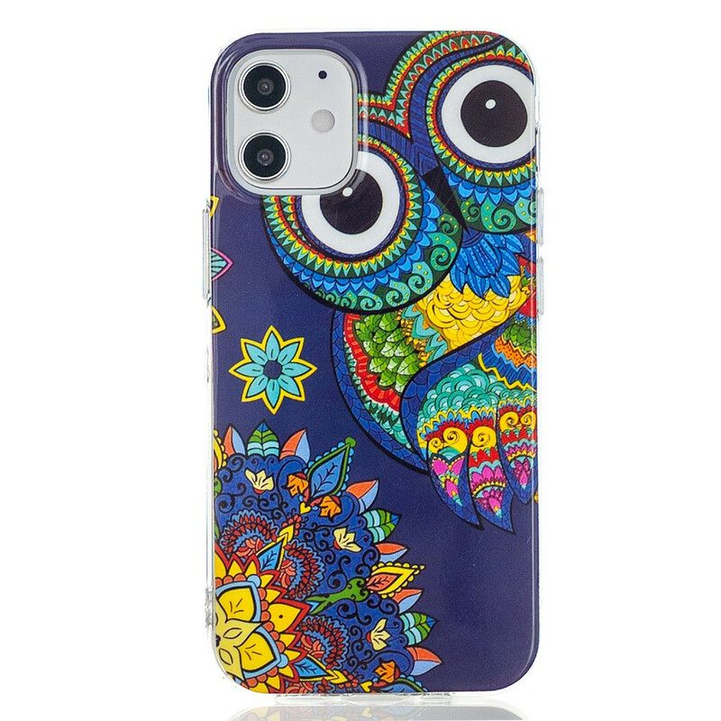 Kuori iPhone 12 Mini Owl Fluoresoiva Mandala