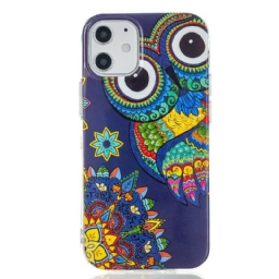 Kuori iPhone 12 Mini Owl Fluoresoiva Mandala