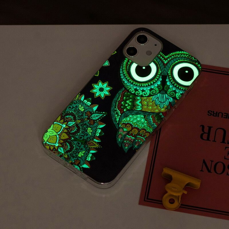 Kuori iPhone 12 Mini Owl Fluoresoiva Mandala